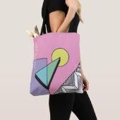 Abstracte geometrische samenstellingsachtergrond i tote bag (Dichtbij)
