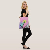 Abstracte geometrische samenstellingsachtergrond i tote bag (Op model)