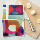 Abstracte geometrische schilderkunst theedoek (Quarter Fold)