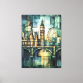 Abstracte geometrische skyline van Londen met Big Canvas Afdruk (Voorkant)