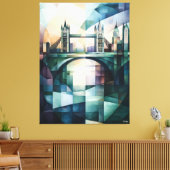 Abstracte geometrische skyline van Londen met Towe Canvas Afdruk (Insitu (Woonkamer))