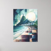 Abstracte geometrische skyline van Rio de Janeiro Canvas Afdruk (Voorkant)