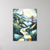 Abstracte geometrische skyline van San Francisco, Canvas Afdruk (Voorkant)