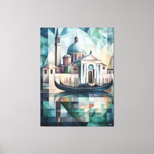 Abstracte geometrische skyline van Venetië met gon Canvas Afdruk (Voorkant)