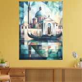 Abstracte geometrische skyline van Venetië met gon Canvas Afdruk (Insitu (Woonkamer))