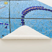 Abstracte geometrische spiegelmozaïek sherpa deken (3/4)