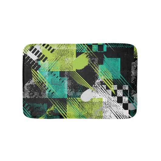 Abstracte geometrische Stippen Stripes Pattern Badmat (Voorkant)