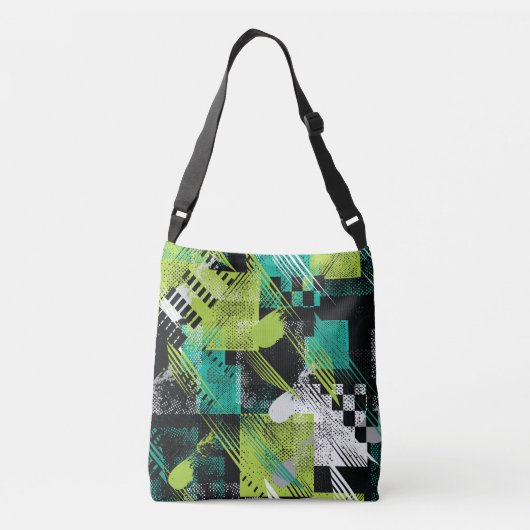 Abstracte geometrische Stippen Stripes Pattern Crossbody Tas (Achterkant)