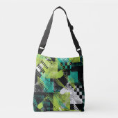 Abstracte geometrische Stippen Stripes Pattern Crossbody Tas (Voorkant)