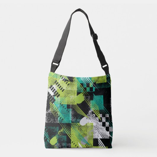 Abstracte geometrische Stippen Stripes Pattern Crossbody Tas (Voorkant)