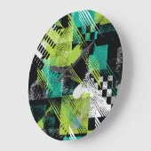 Abstracte geometrische Stippen Stripes Pattern Grote Klok (Hoek)