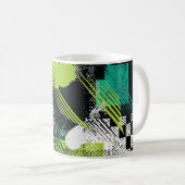 Abstracte geometrische Stippen Stripes Pattern Koffiemok (Voorkant rechts)