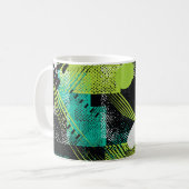 Abstracte geometrische Stippen Stripes Pattern Koffiemok (Voorkant links)