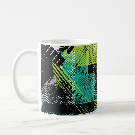 Abstracte geometrische Stippen Stripes Pattern Koffiemok (Links)