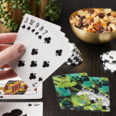 Abstracte geometrische Stippen Stripes Pattern Pokerkaarten (Insitu)