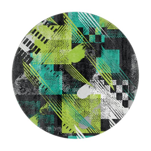Abstracte geometrische Stippen Stripes Pattern Snijplank (Voorkant)