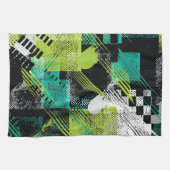 Abstracte geometrische Stippen Stripes Pattern Theedoek (Horizontaal)