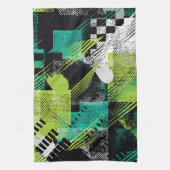 Abstracte geometrische Stippen Stripes Pattern Theedoek (Verticaal)