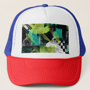 Abstracte geometrische Stippen Stripes Pattern Trucker Pet