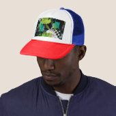 Abstracte geometrische Stippen Stripes Pattern Trucker Pet (In situ)
