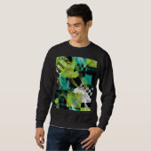 Abstracte geometrische Stippen Stripes Pattern Trui (Voorkant volledig)