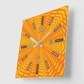 Abstracte geometrische Sun-achtige patroonklok Vierkante Klok (Hoek)