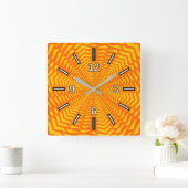 Abstracte geometrische Sun-achtige patroonklok Vierkante Klok (Huis)