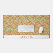 Abstracte geometrische terracotta, olijfgroen moti bureaumat (Keyboard & Muis)