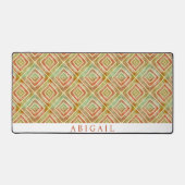 Abstracte geometrische terracotta, olijfgroen moti bureaumat (Voorkant)