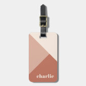 Abstracte geometrische terracotta shades aangepast bagagelabel (Voorkant verticaal)