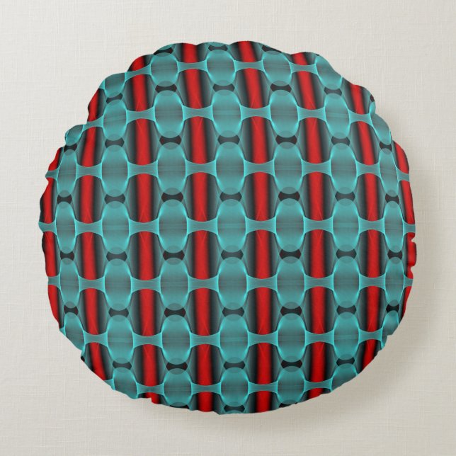 Abstracte geometrische textuur rond kussen (Voorkant)