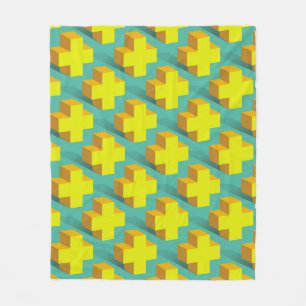 Abstracte geometrische textuur van gele kruisen op fleece deken