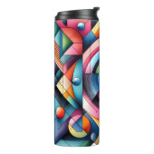 Abstracte geometrische thermische getumbler thermosbeker (Gedraaid links)
