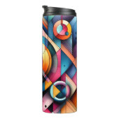 Abstracte geometrische thermische getumbler thermosbeker (Geroteerd rechts)