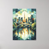 Abstracte geometrische Tokyo Skyline met Tower Canvas Afdruk (Voorkant)
