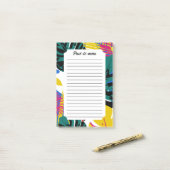 Abstracte Geometrische Tropische Monstera Planten Post-it® Notes (Op bureau)