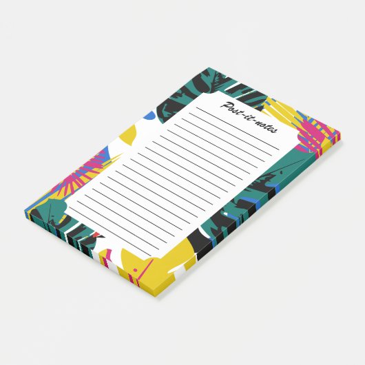 Abstracte Geometrische Tropische Monstera Planten Post-it® Notes (Schuin)