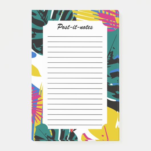Abstracte Geometrische Tropische Monstera Planten Post-it® Notes (Voorkant)