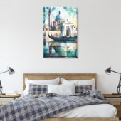 Abstracte geometrische Venetiaanse skyline met gon Canvas Afdruk (Insitu (Slaapkamer))