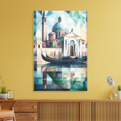 Abstracte geometrische Venetiaanse skyline met gon Canvas Afdruk (Insitu (Woonkamer))