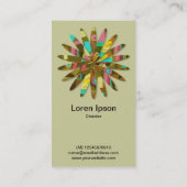 Abstracte geometrische ventilator 02 - Bleke Khaki Visitekaartje (Achterkant)