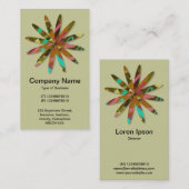 Abstracte geometrische ventilator - Bleek Khaki Visitekaartje (Voorkant / Achterkant)