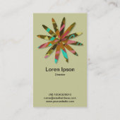 Abstracte geometrische ventilator - Bleek Khaki Visitekaartje (Achterkant)