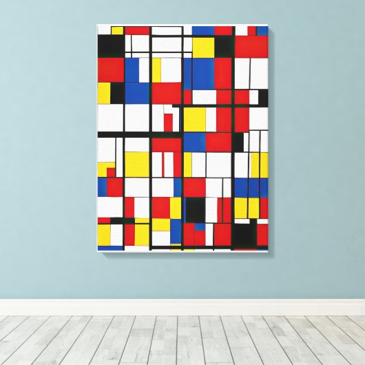 Abstracte geometrische verf canvas afdruk (Insitu (Houten vloer))