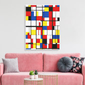 Abstracte geometrische verf canvas afdruk (Insitu (Woonkamer))