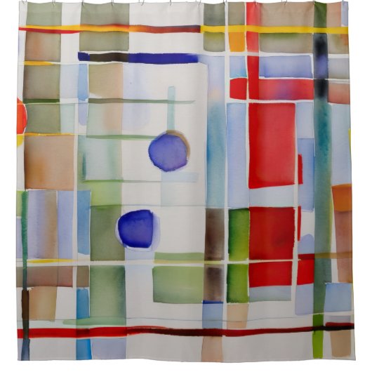 Abstracte geometrische verf douchegordijn (Voorkant)