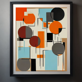 Abstracte geometrische verf poster