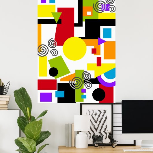 Abstracte geometrische verf poster (Thuiskantoor)