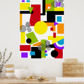 Abstracte geometrische verf poster (Keuken)