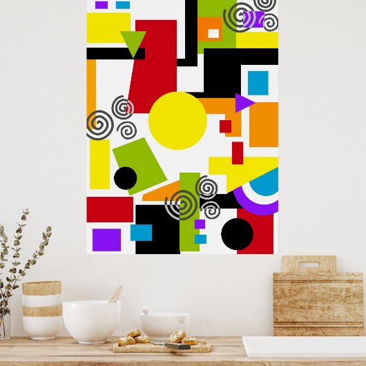 Abstracte geometrische verf poster (Keuken)